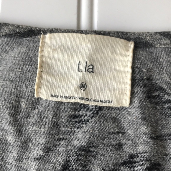 Anthropologie T.la floral grey tie knot top - Picture 5 of 8